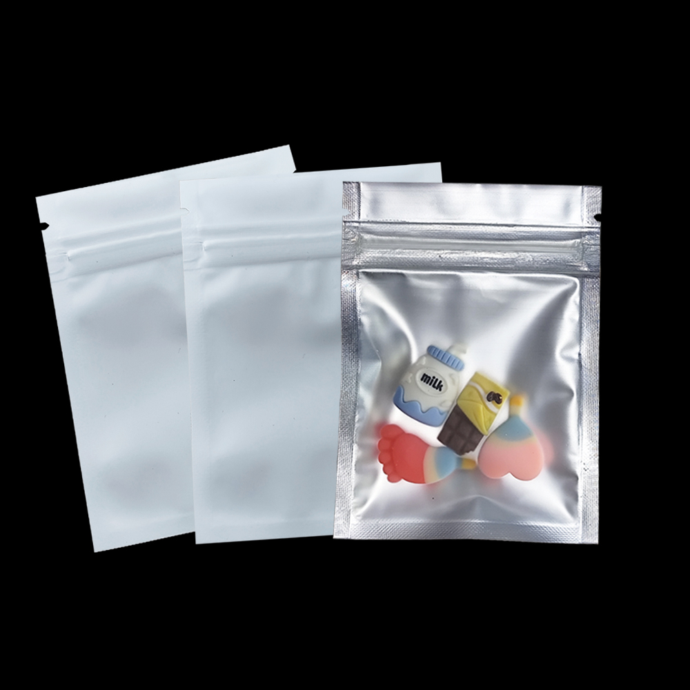 Food Storage Plastic Bag - 100 ชิ้น/ล็อต Matte Clear ซิปล็อคถุงพลาสติกอลูมิเนียมฟอยล์ถุง Resealable