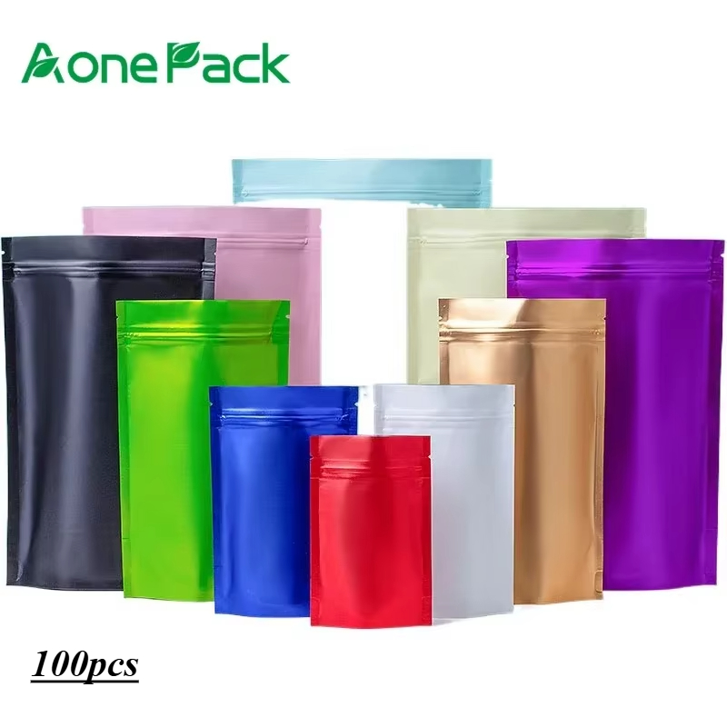 Lock And Lock Food Storage - 100 ชิ้น Custom Matt สําเร็จรูปเมล็ดบรรจุภัณฑ์ถุงพลาสติก ZipLock