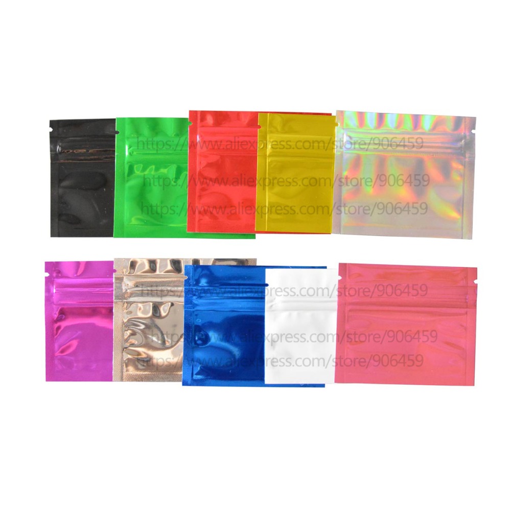Lock And Lock Food Storage - 100 Pcs 7.5X6.5ซม.(3 ''X 2.5'') อลูมิเนียมฟอยล์สีซิปล็อคกระเป๋า,พลาสติกซิปล็อคกระเป๋าถุงถุงเก็บอาหารฟรีจัดส่ง