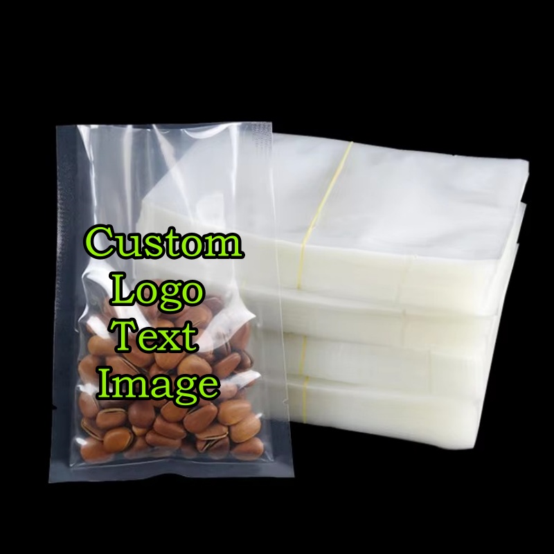 Food Storage Brands - ถุงพลาสติกใสแบบเปิดด้านบน 100 ชิ้น สำหรับ DIY พิมพ์โลโก้แบรนด์
