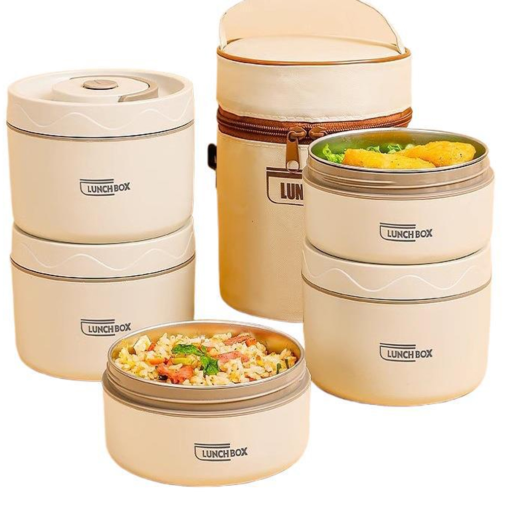 Food Storage Kits - กล่องข้าวเก็บอุณหภูมิ 3 ชิ้น ทำจากสแตนเลส 304 เกรดสำหรับอาหาร