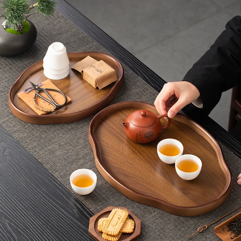 ถาดเสิร์ฟไม้ธรรมชาติสำหรับตกแต - Food Storage In Room บทวิจารณ์และราคา