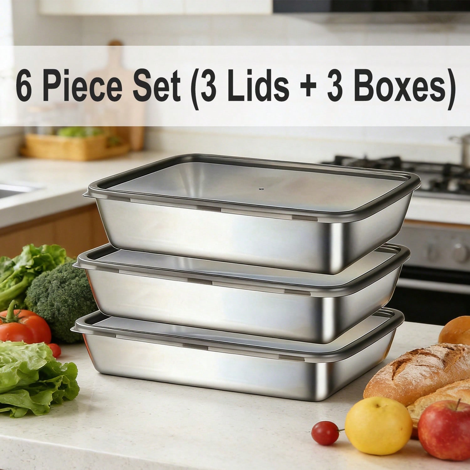 ชุดภาชนะเก็บอาหารสแตนเลส 6 ชิ้ - Food Storage Essentials บทวิจารณ์และราคา