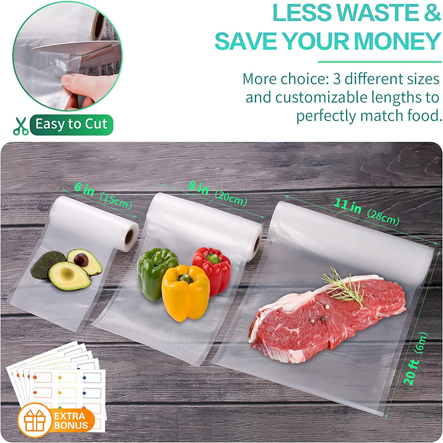 ถุงสำหรับเครื่องซีลสูญญากาศ ถุ - Food Storage Vacuum Seal Bags บทวิจารณ์และราคา