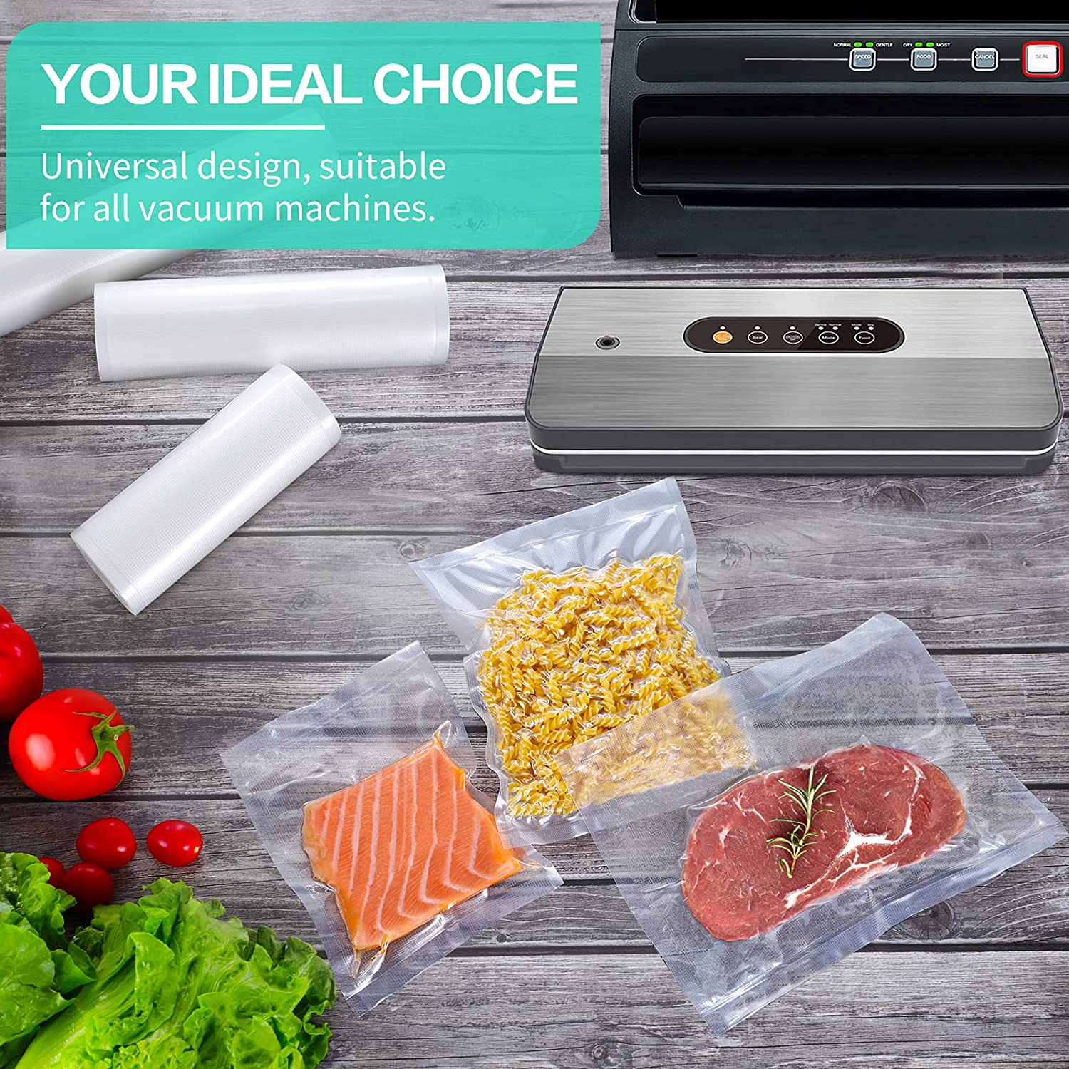 ถุงสำหรับเครื่องซีลสูญญากาศ ถุ - Food Storage Vacuum Seal Bags บทวิจารณ์และราคา