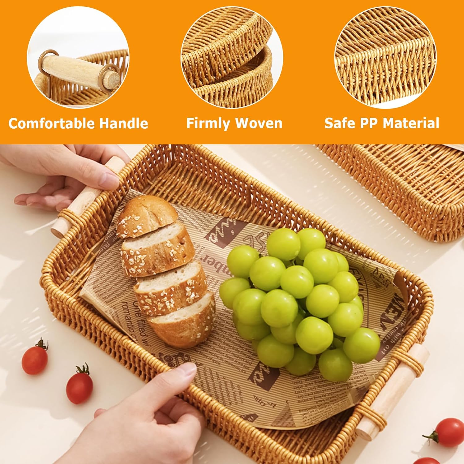 ถาดหวายทรงสี่เหลี่ยมสำหรับใส่ผ - Food Storage Essentials บทวิจารณ์และราคา