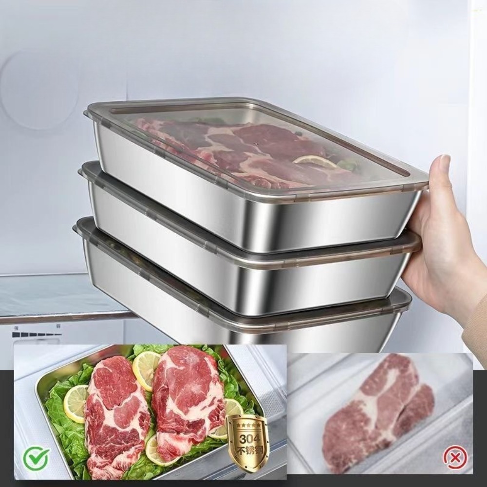 ถาดเสิร์ฟสแตนเลสเกรดอาหารพร้อม - Food Storage Heat บทวิจารณ์และราคา