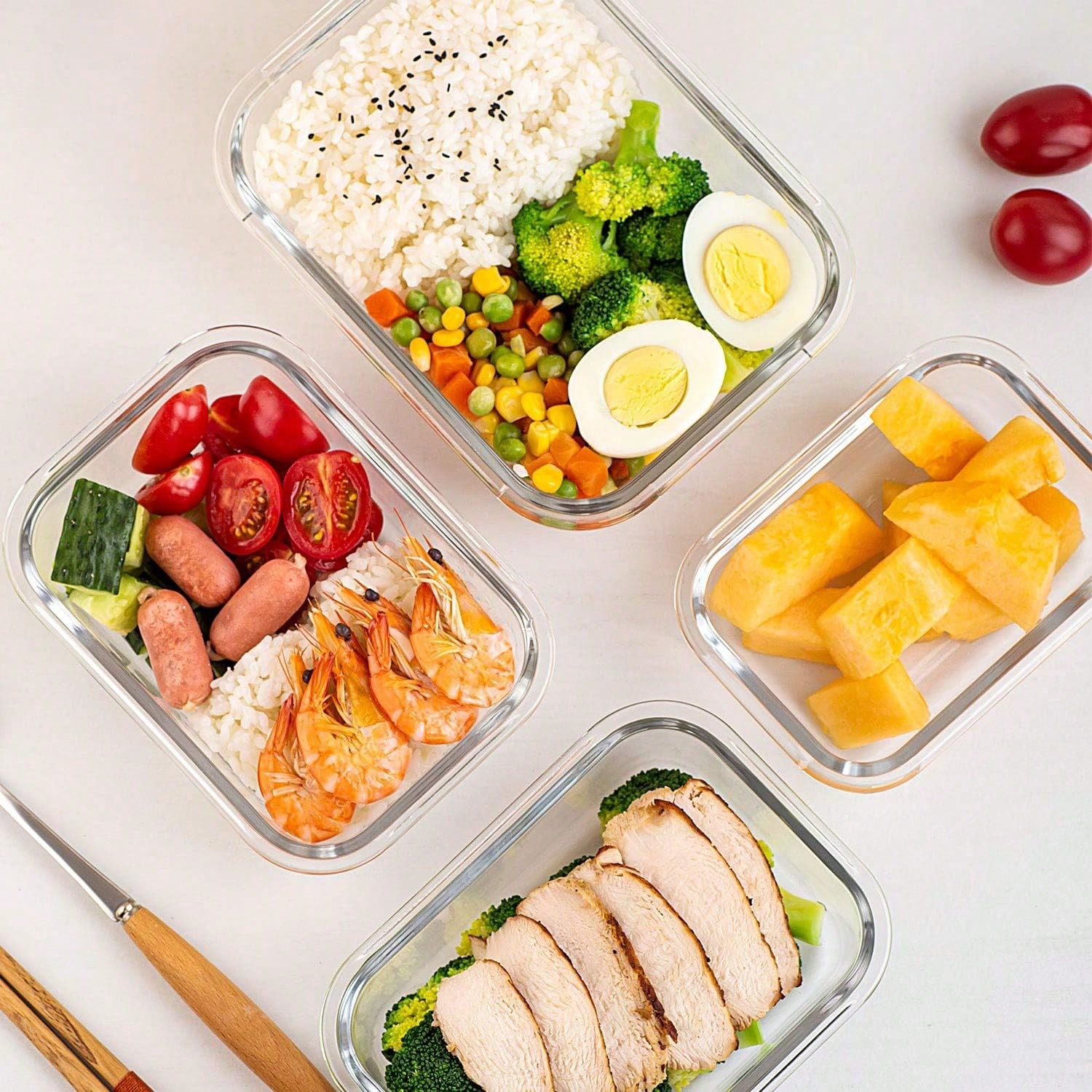 ชุดกล่องแก้วสำหรับเตรียมอาหาร  - Food Storage Heat บทวิจารณ์และราคา