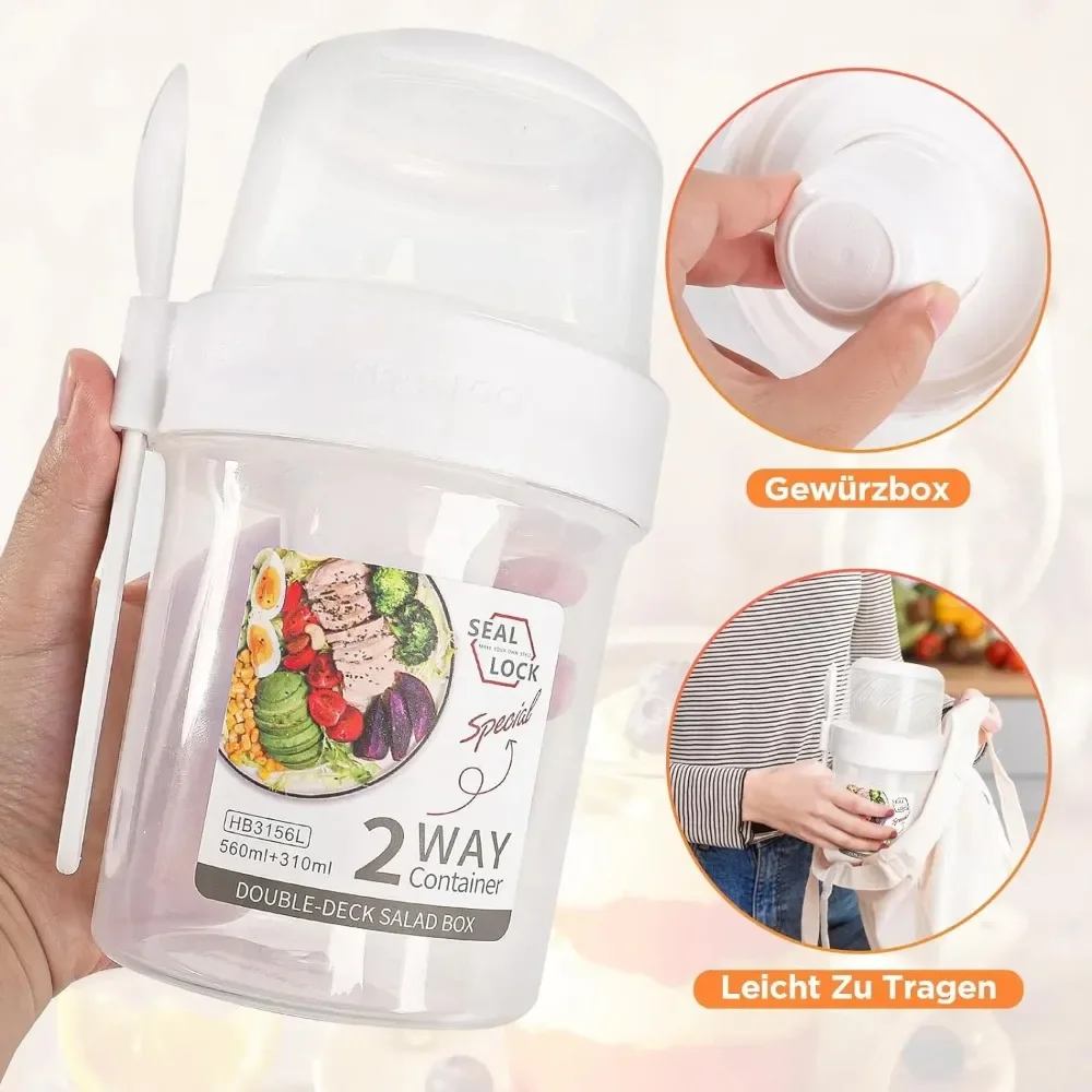 ถ้วยสลัดถ้วยอาหารเช้าแบบพกพาเก - Food Storage Kits บทวิจารณ์และราคา